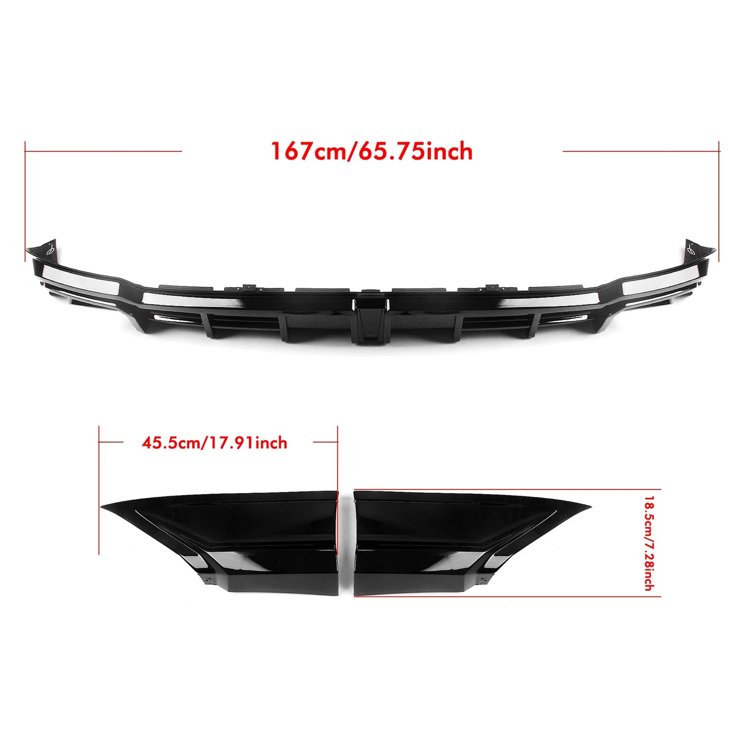 Rear Bumper Diffuser With F1 Style LED | 11th Gen Civic (2022-Present)